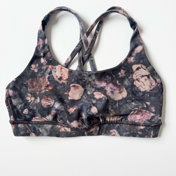 lululemon athletica Other - Lululemon Floral Grey and Pink Sports Bra Size Small